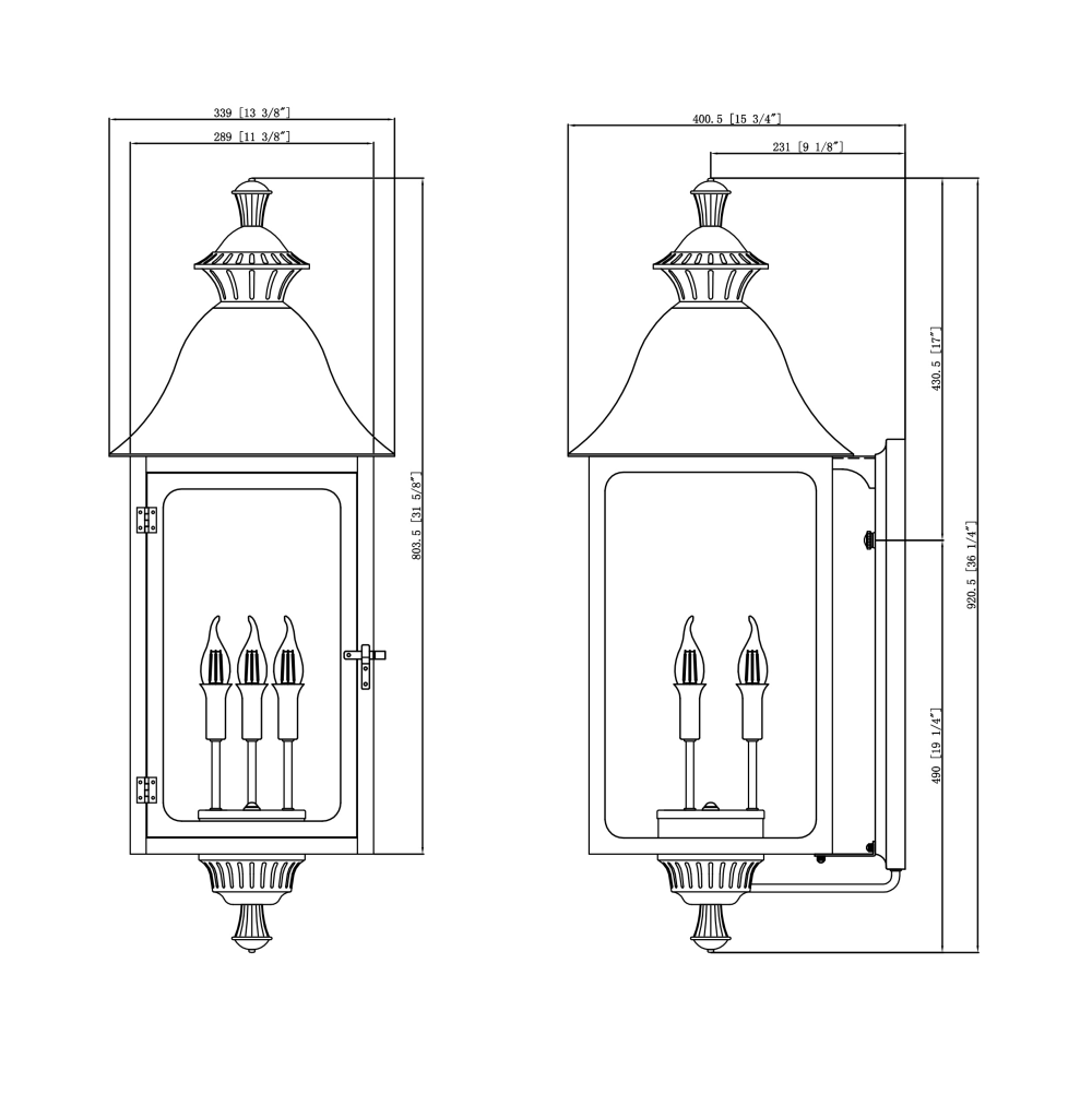 Coppersmith Antler Hill Gaslight Size Dimensions