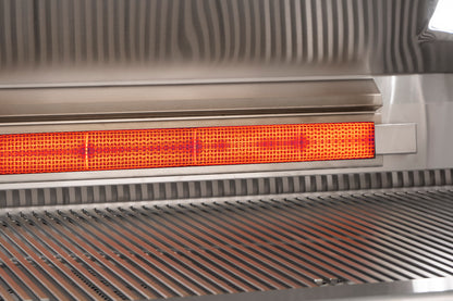 The stainless steel mesh rear infrared burner for rotisserie cooking on the fire magic gas grills. This burner is to be used when you're cooking something on the rotisserie kit included on the gas grills