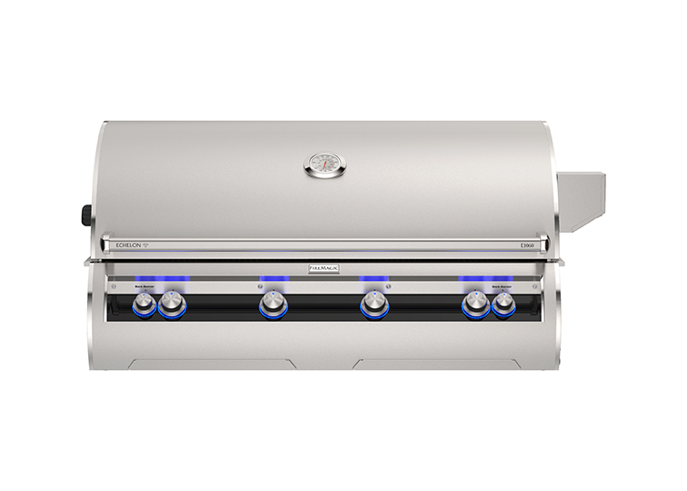 The Fire magic echelon Diamond E1060i analog gas grill. The analog version uses the analog thermometer in the lid