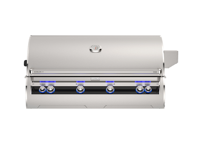 The Fire magic echelon Diamond E1060i analog gas grill. The analog version uses the analog thermometer in the lid