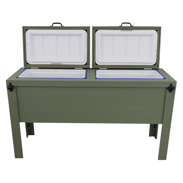 Double Rustic Cooler - Sagebrush Green - Bottle Openers - Handles