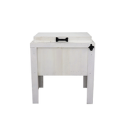 Haggards Rustic Goods - White Painted Single Cooler - Longhorn Cutout Adornment