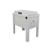 Haggards Rustic Goods - White Painted Single Cooler - Longhorn Cutout Adornment