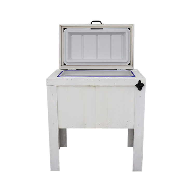 Haggards Rustic Goods - White Painted Single Cooler - Longhorn Cutout Adornment