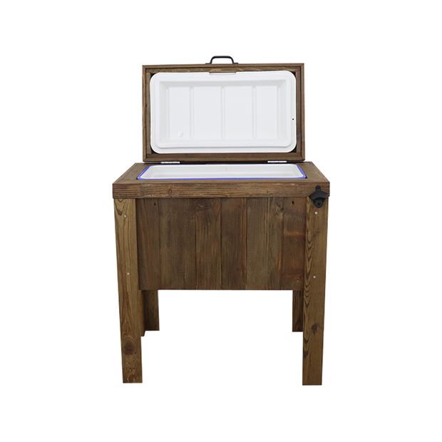 Single Rustic Cooler - Brown - Handle - Bottle Opener