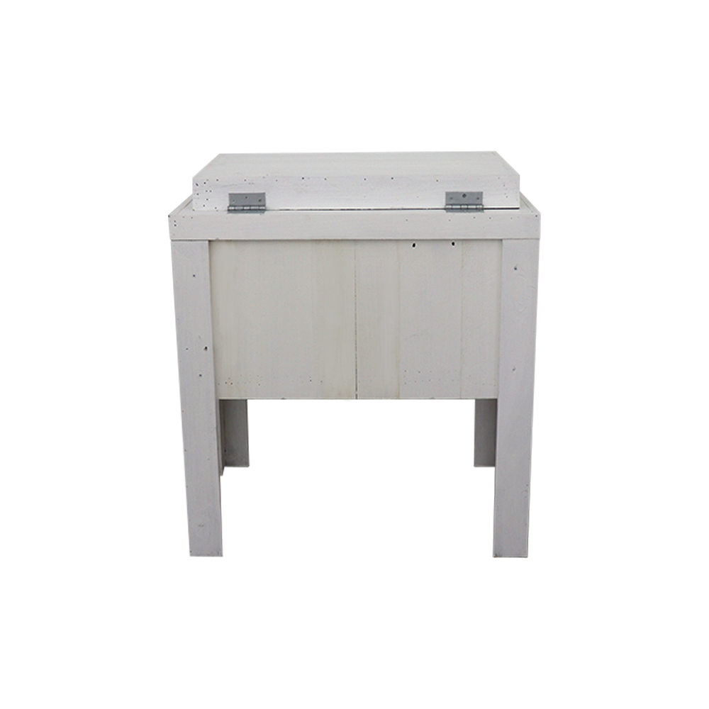 Single Rustic Cooler - White - Handle - Bottle Opener