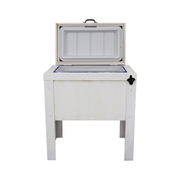 Single Rustic Cooler - White - Handle - Bottle Opener