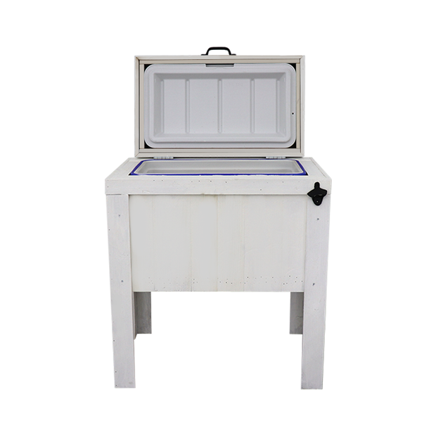 Single Rustic Cooler - White - Bottle Opener - Handle