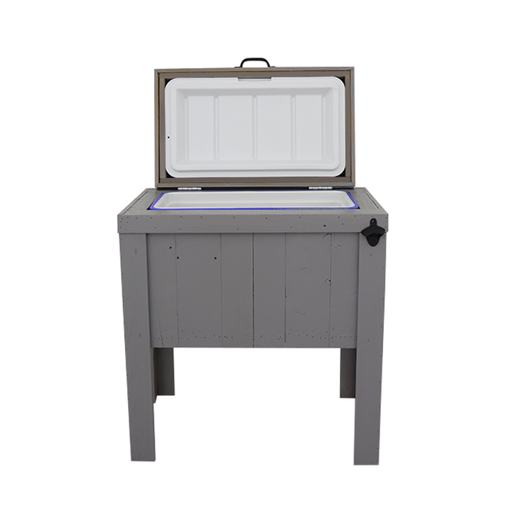 Single Rustic Cooler - Grey - Bottle Opener - Handle