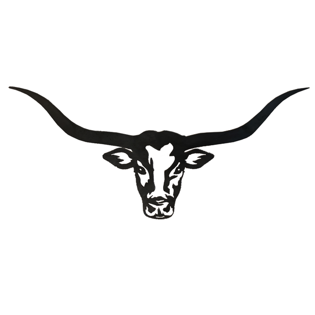 Metal Longhorn Cutout - Black - Medium