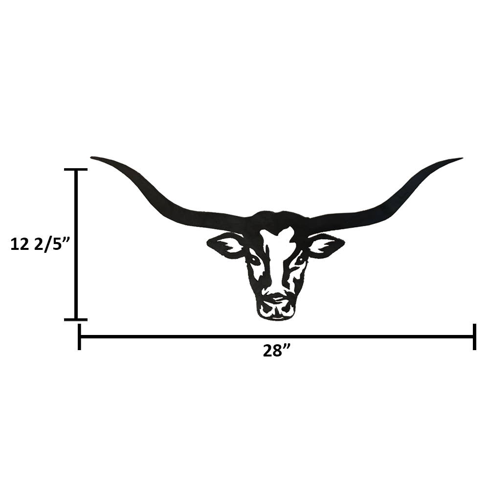 Metal Longhorn Cutout - Black - Medium