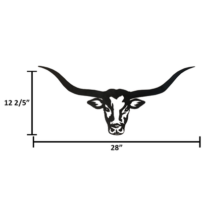 Metal Longhorn Cutout - Black - Medium
