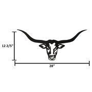 Metal Longhorn Cutout - Black - Medium