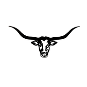 Metal Longhorn Cutout - Black - Small