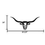 Metal Longhorn Cutout - Black - Small