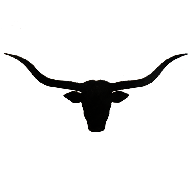 Metal Longhorn Head - Black - Medium