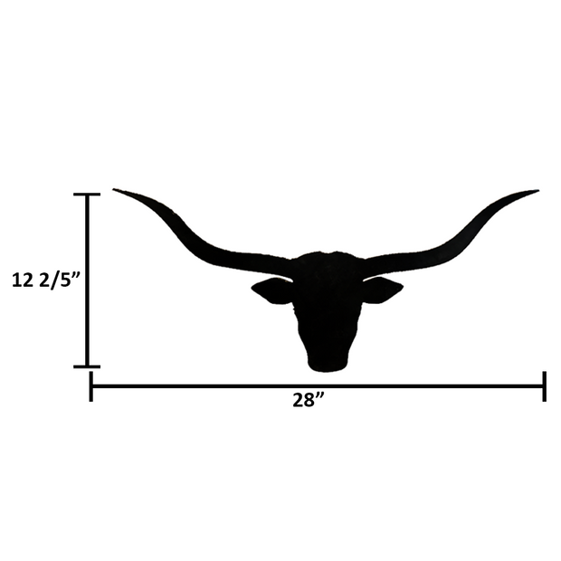 Metal Longhorn Head - Black - Medium