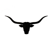 Metal Longhorn Head - Black - Small