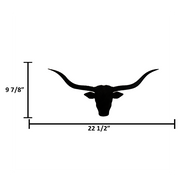 Metal Longhorn Head - Black - Small