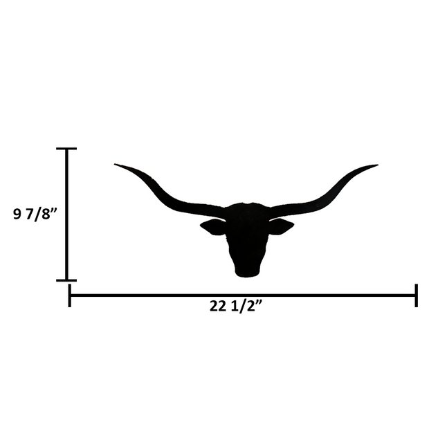 Metal Longhorn Head - Black - Small