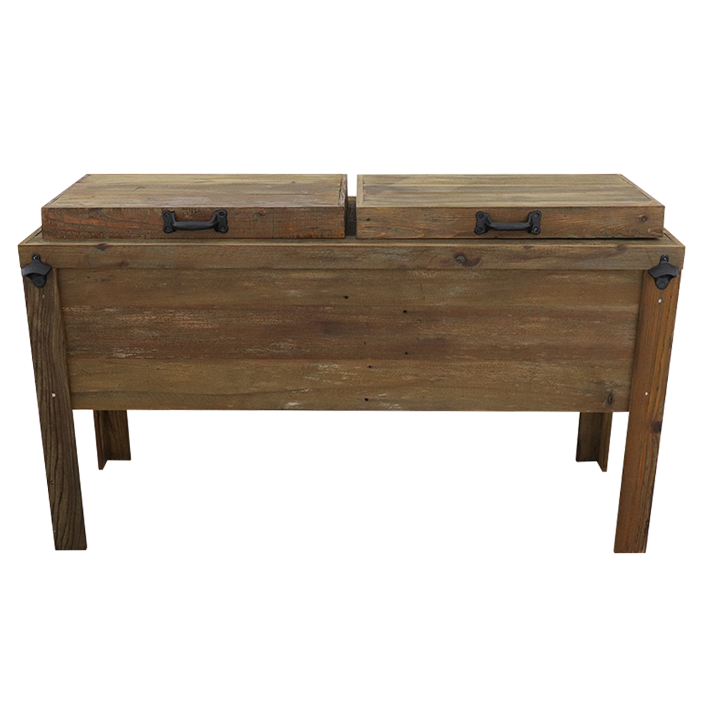 Double Rustic Cooler - Walnut - Bottle Openers - Handles 