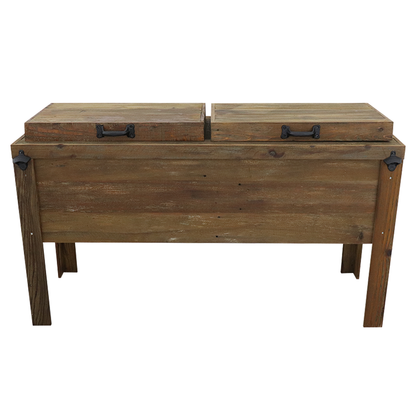 Double Rustic Cooler - Walnut - Bottle Openers - Handles 