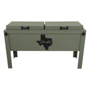 Double Rustic Cooler - Sagebrush Green - Bottle Openers - Handles - Houston, Tx Cutout