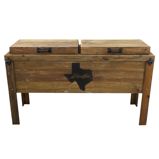 Rustic Double Cooler - Brown - Bottle Openers - Handles - Houston, Tx Cutout