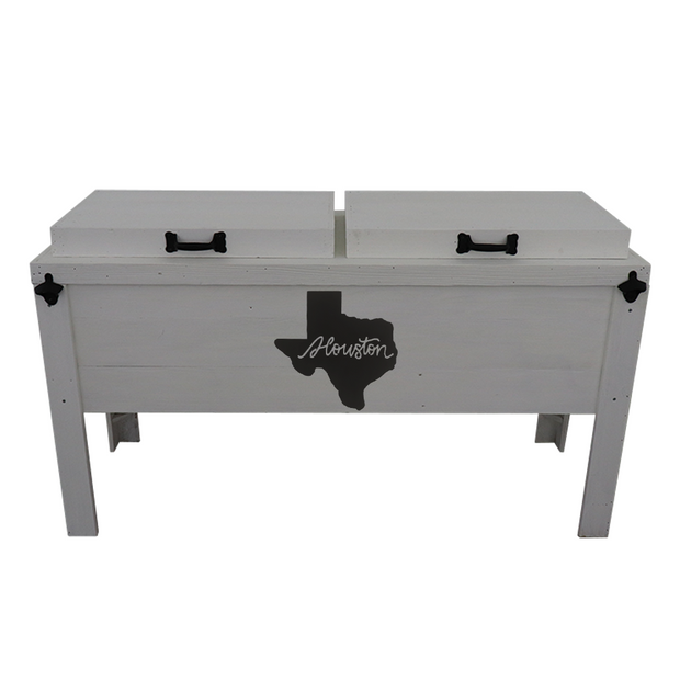 Rustic Double Cooler - Grey - Bottle Openers - Handles - Houston, Tx Cutout