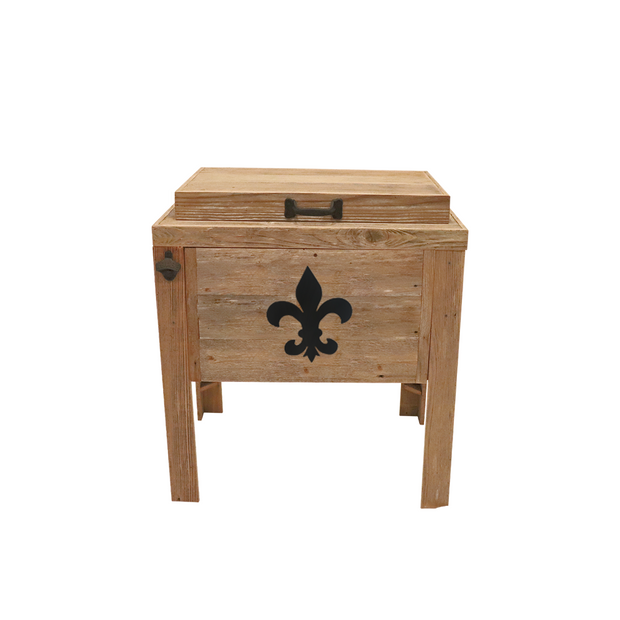 Haggards Rustic Single Cooler - Fleur De Lis Metal Adornment