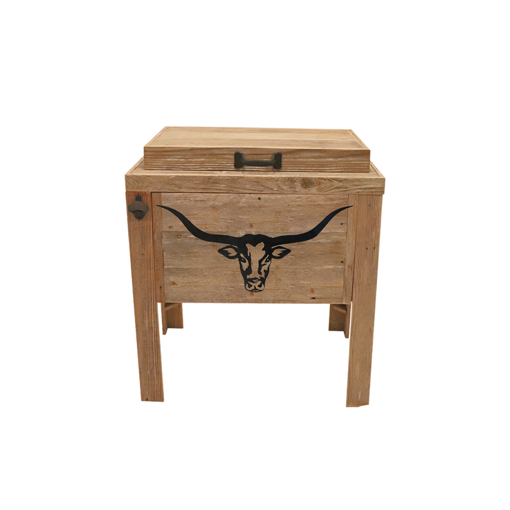 Haggards - Single Cooler with Desert Longhorn Scene - Natural