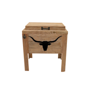 Rustic Single Cooler - Longhorn Head Adornment - Bottle Opener - Handle