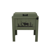 Rustic Single Cooler - Green - Handle - Bottle Opener - Desert Longhorn Adornment