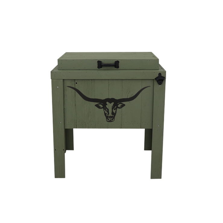 Rustic Single Cooler - Sagebrush Green - Longhorn Cutout