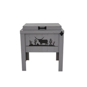 Rustic Single Cooler - Grey - Handle - Bottle Opener - Desert Longhorn Adornment