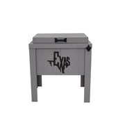 Single Rustic Cooler - Grey - Bottle Opener - Handle - Texas Cutout