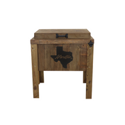 Single Rustic Cooler - Brown - Handle - Bottle Opener - Houston, TX Cutout