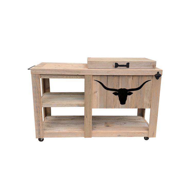 Haggards - Single Cooler with Side Table and Longhorn Head Adornment