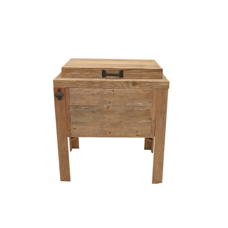 Single Rustic Cooler - Natural - Bottle Opener - Handle