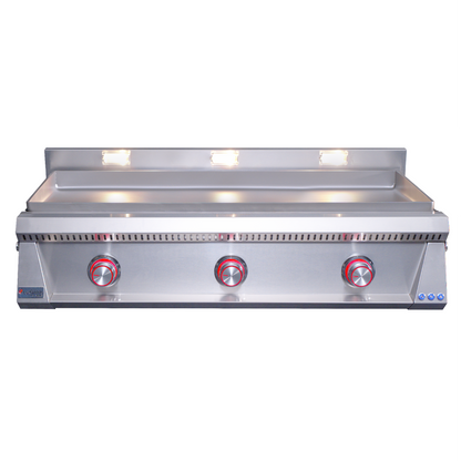 OML105P6 Griddle with red lights on
