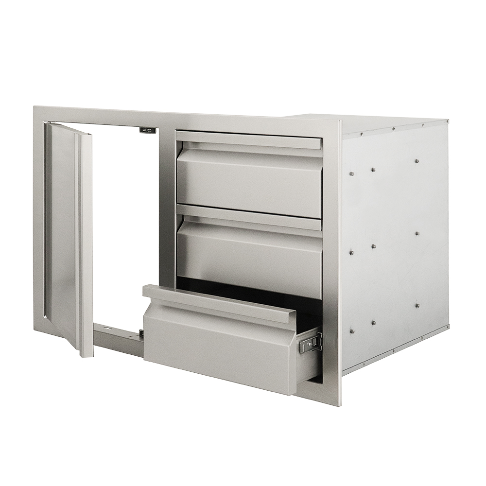 RCS Gas Grills - Triple Drawers w/ Single Door - VDC2SC