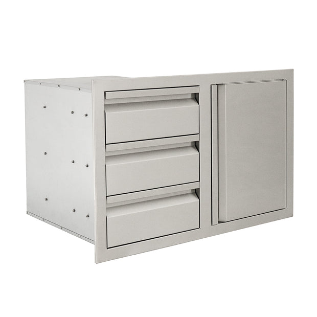 RCS Gas Grills - Triple Drawers w/ Single Door - VDC2SC
