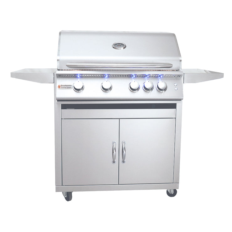 RCS Gas Grills - 32" Premier w/ Lights Freestanding Grill - RJC32AL CK