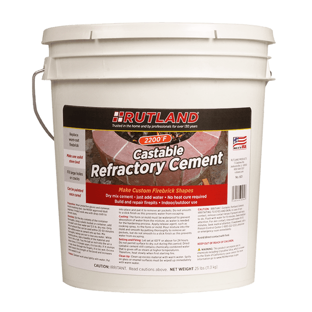 Rutland - Castable Refractory Cement Tub - 25 Lbs