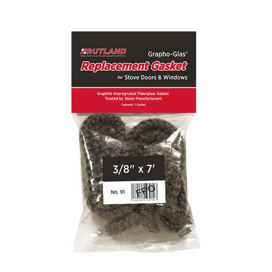 Rutland - Grapho-Glas Stove Gasket - 7' x 3/8"