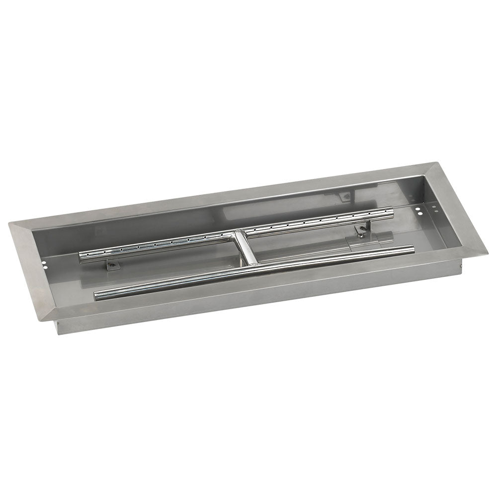 24" Fire Pit Burner Pan Kit - American Fire Glass - SS-AFPP-24