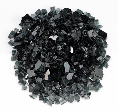 American Fire Glass - Black Reflective 1/2" Glass - AFF-BLKRF12-10 _