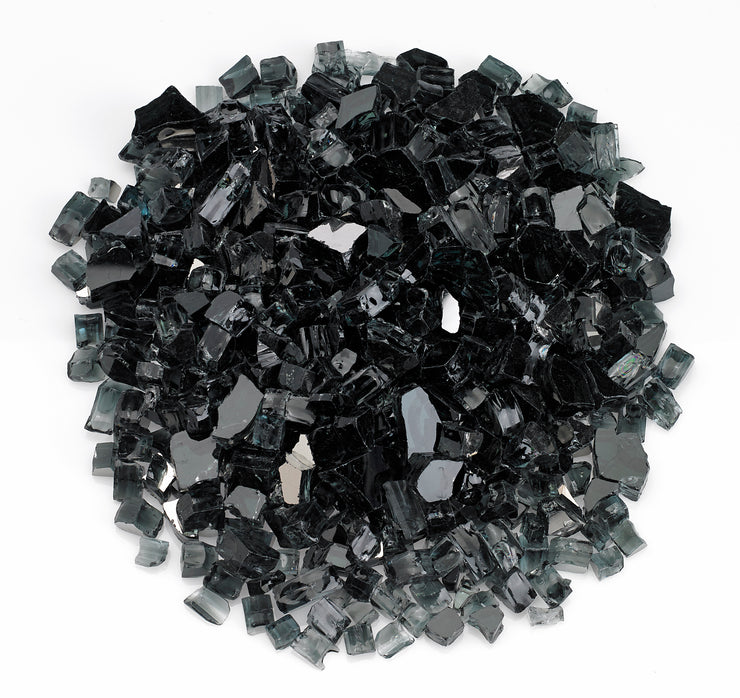 American Fire Glass - Black Reflective 1/2" Glass - AFF-BLKRF12-10 _