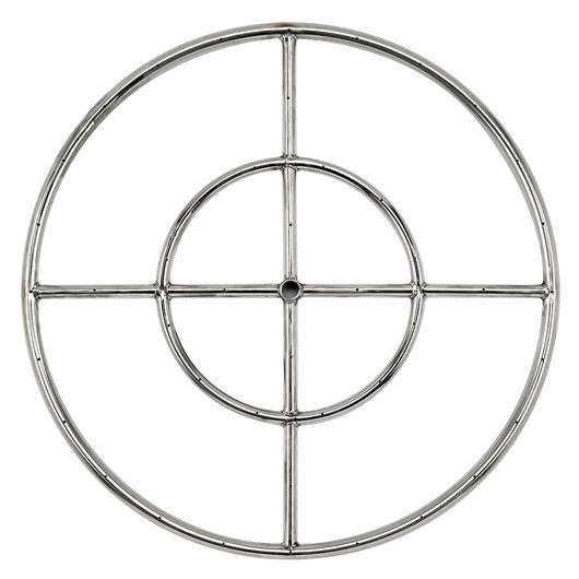 American Fire Glass - 24" Stainless Steel Fire Ring - SS-FR-24