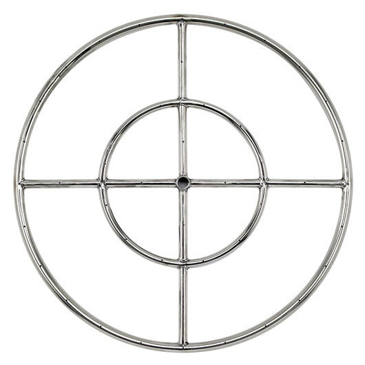 American Fire Glass - 24" Stainless Steel Fire Ring - SS-FR-24